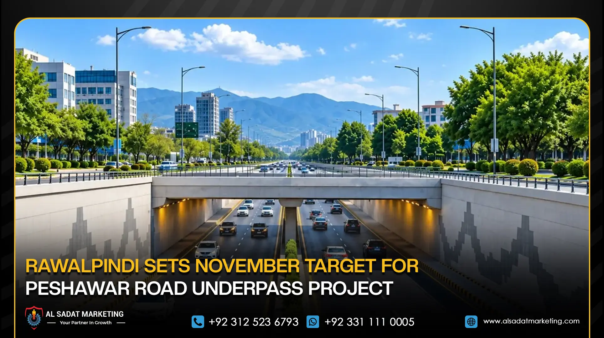 Rawalpindi Sets November Target for Peshawar Road Underpass Project