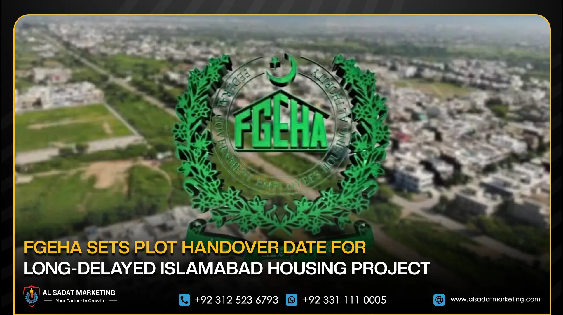 FGEHA Sets Plot Handover Date for Long-Delayed Islamabad Housing Project