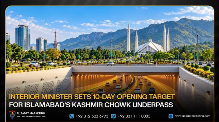 Interior Minister Sets 10-Day Opening Target for Islamabad’s Kashmir Chowk Underpass
