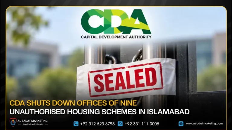 CDA Shuts Down Offices of Nine Unauthorised Housing Schemes in Islamabad
