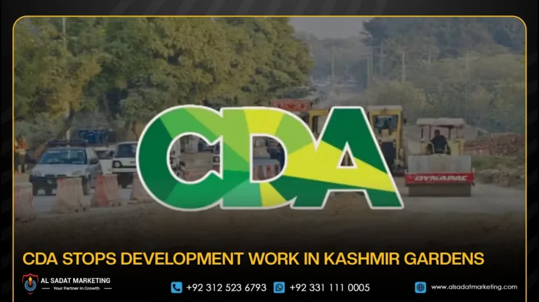 CDA Stops Development Work in Kashmir Gardens