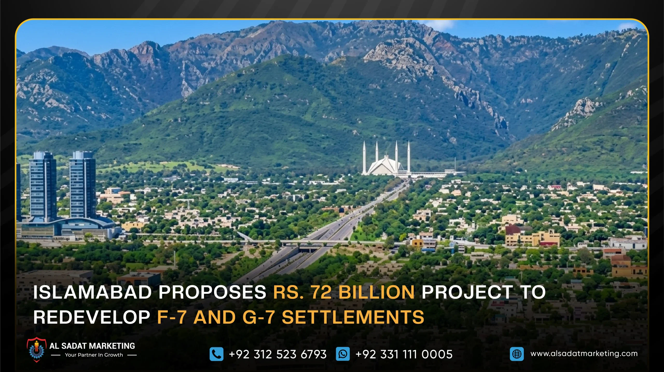 Islamabad Proposes Rs. 72 Billion Project to Redevelop F-7 and G-7 Settlements