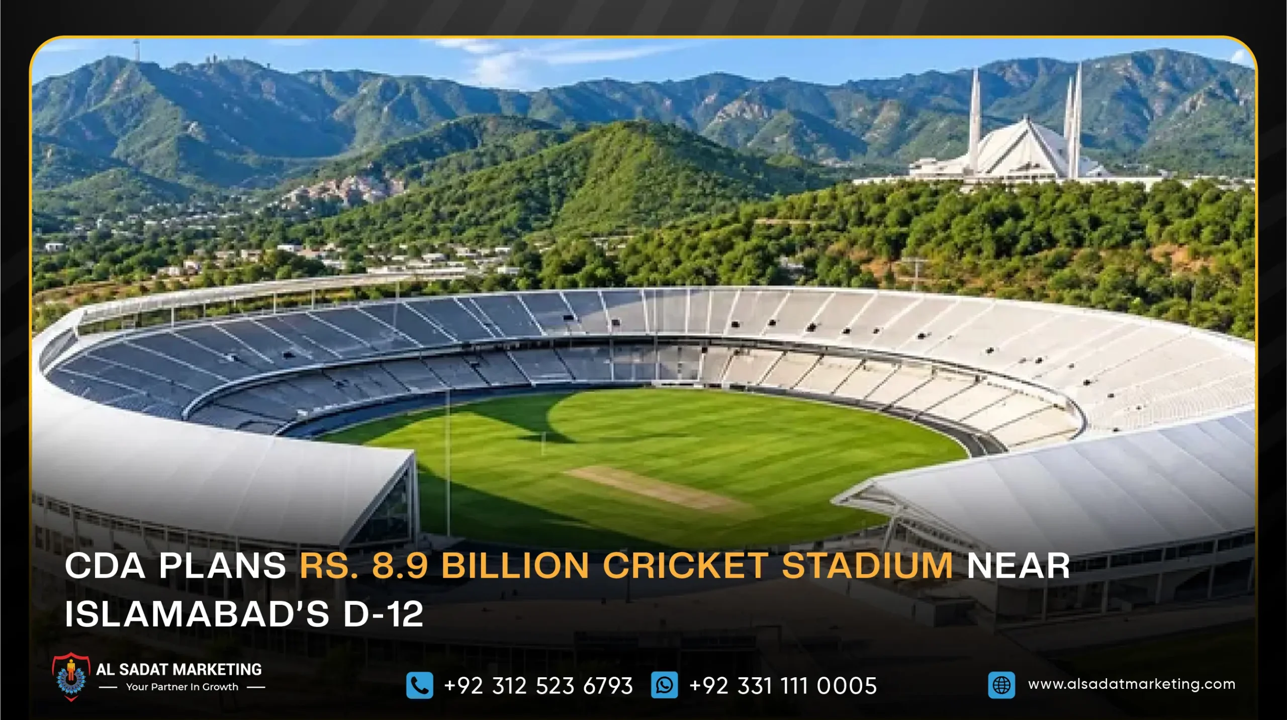 CDA Plans Rs. 8.9 Billion Cricket Stadium Near Islamabad’s D-12