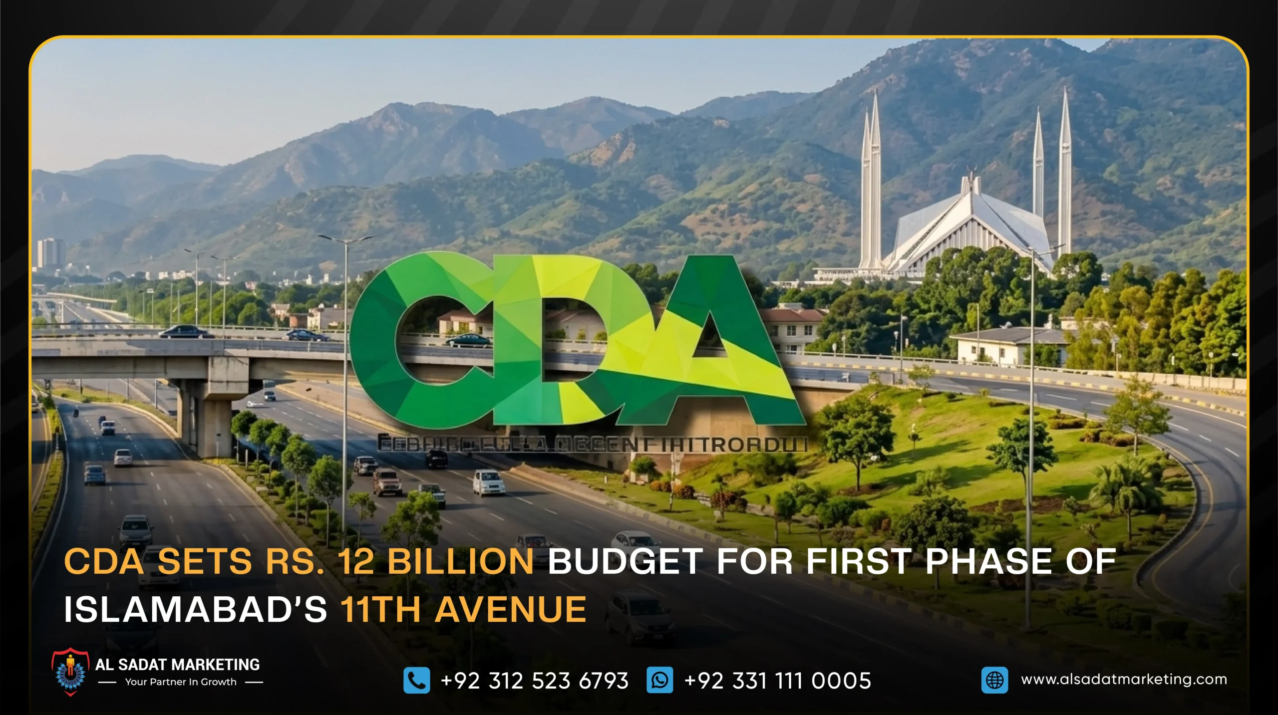 CDA Sets Rs. 12 Billion Budget for First Phase of Islamabad’s 11th Avenue