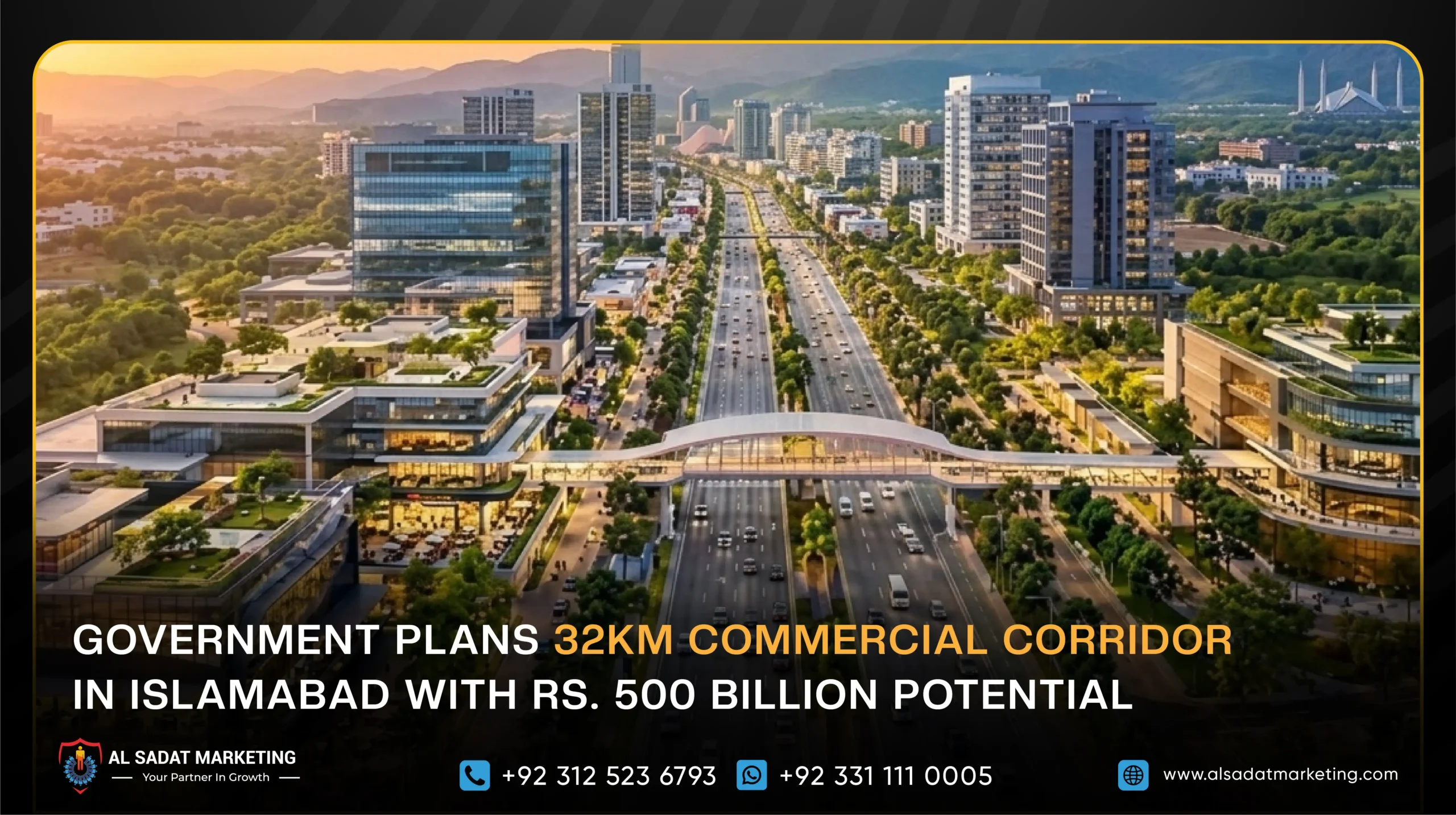 Government Plans 32km Commercial Corridor in Islamabad with Rs. 500 Billion Potential